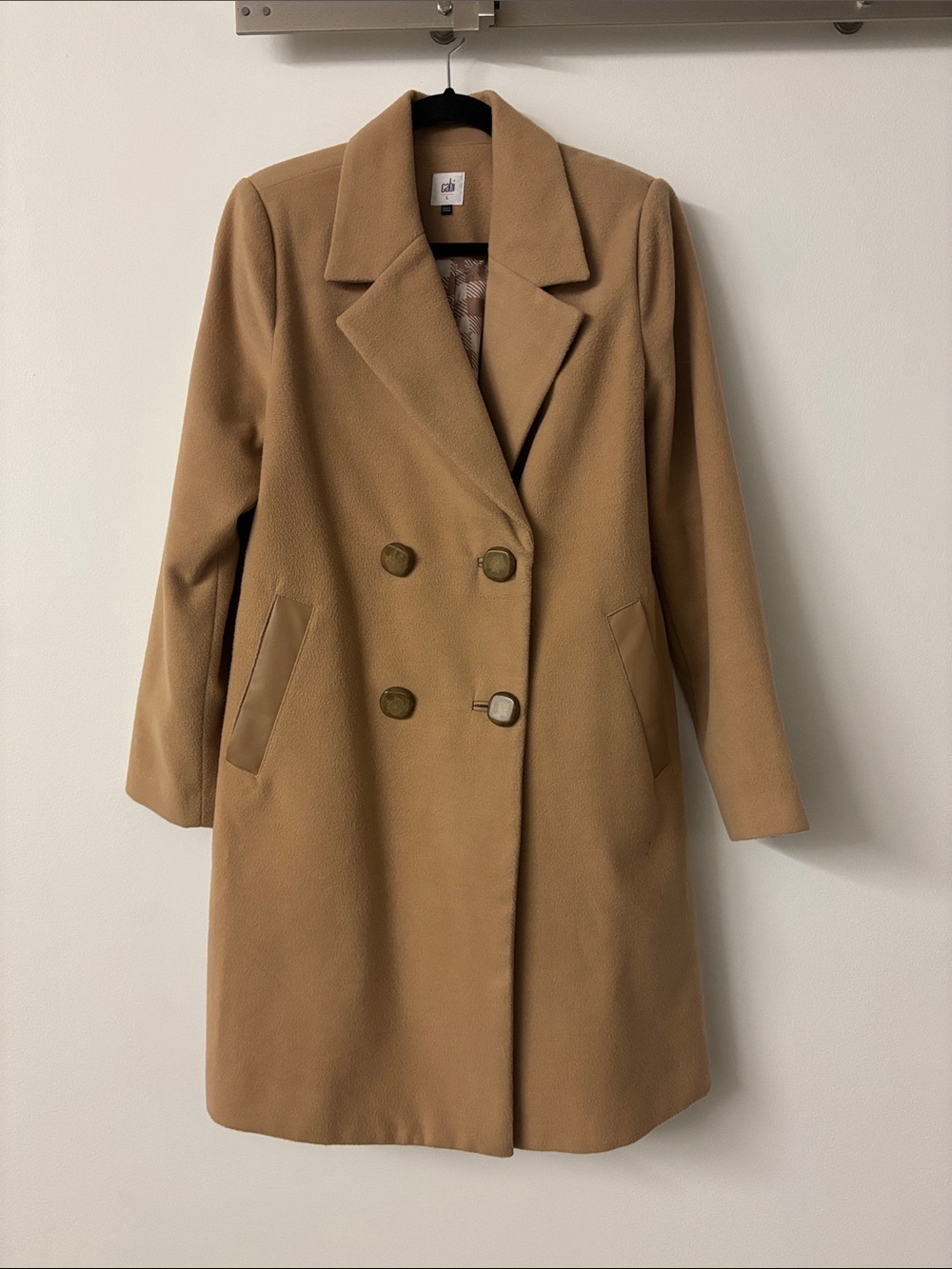 Cabi Camel Double-Breasted Pea Coat